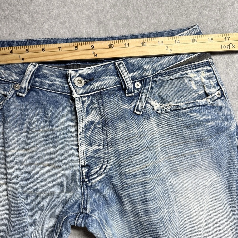 Diesel Jeans Men 31x34 Reslim Slim Straight Light Wash Whiskered Y2K Italy 00796 - Picture 11 of 15